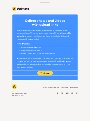 Animoto - NEW: Collect photos and videos from anyone