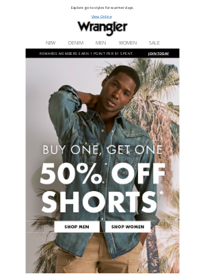 Wrangler - Buy one, get one 50% off shorts