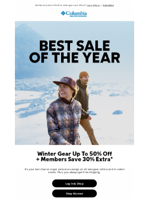 Columbia Sportswear - ENDS TODAY: Your best sale of the year!