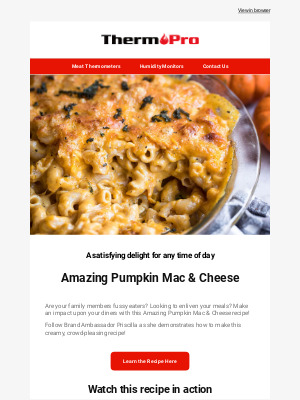 ThermoPro - Pumpkin Mac & Cheese: Pure ooey, gooey goodness