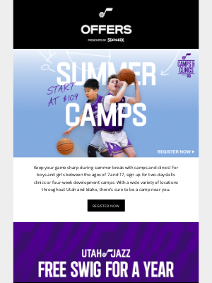 Utah Jazz - Summer Camp Registration | Swig for a Year Giveaway