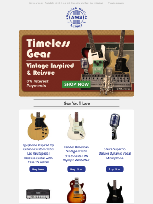 American Musical Supply - CLASSIC PICKS! Vintage-Inspired Gear You'll Love