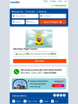 CheapOair - ✈ Monday Flight Deals!