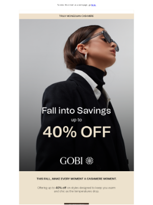 Gobi Cashmere - Your Cashmere Moment Awaits | Save Up to 40%