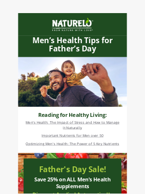 NATURELO Premium Supplements - Men’s Health Tips for Father’s Day