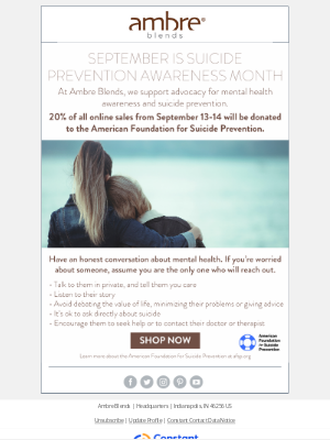 Ambre Blends - Shop Online & Support the American Foundation for Suicide Prevention