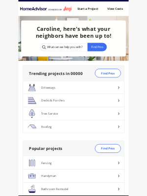 HomeAdvisor - Caroline, your New York neighbors are loving these projects...