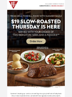 BJs Restaurants - Sizzlin' Sirloin for $19