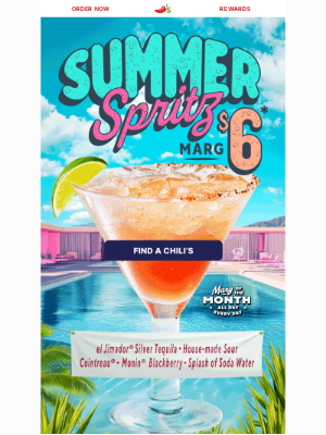 Chili's Grill & Bar - Cool down with our $6 Summer Spritz Marg 😎🍹