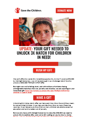 Save the Children Federation, Inc. - Following up on your unlock-the-match offer