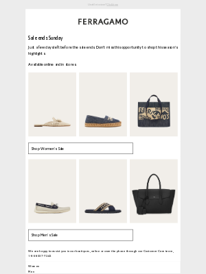 Salvatore Ferragamo USA - Last chance to shop sale
