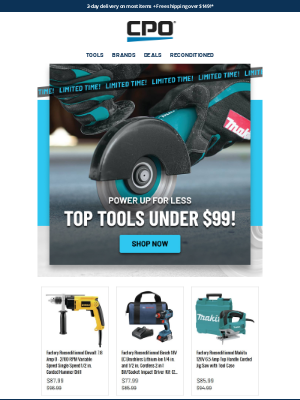 CPO Outlets - Deals You’ll Want 🔧 Nothing Over $99