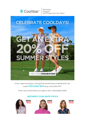 Coolibar - Game On: New Golf & Active Markdowns up to 70% OFF