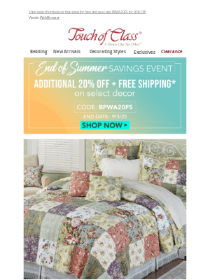 Additional 20% Off + Free Shipping