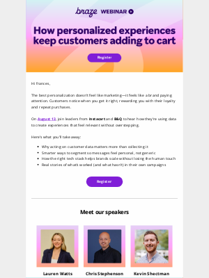 Braze - [Webinar] Personalization that keeps customers adding to cart