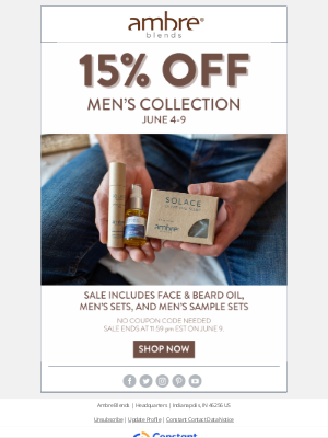 Ambre Blends - Take 15% Off Our Best Selling Products for Men