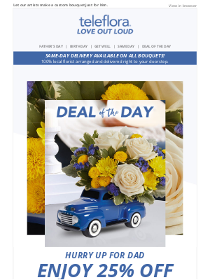 TeleFlora - Father's Day is TOMORROW! ⌛ 25% off Now