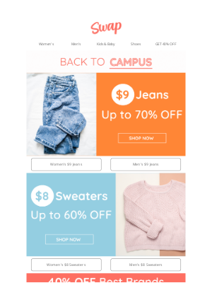 Swap - 🎉 $9 Jeans: a back-to-school/office/camopus essential