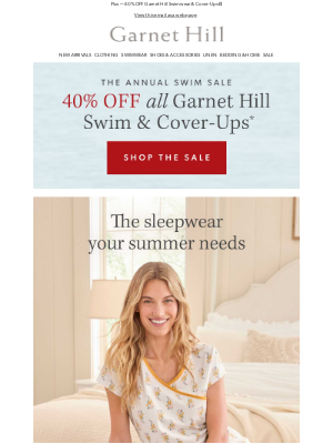 Garnet Hill - Your most comfortable summer nights await