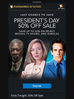 Vudu - Last Chance: Your 50% Off Sale