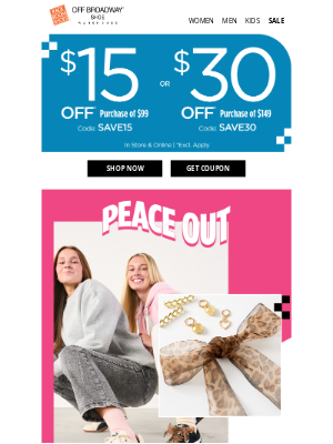 Rack Room Shoes - Up to $30 OFF to get Back-to-School ready