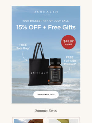 Get $40+ in FREE gifts + 15% off
