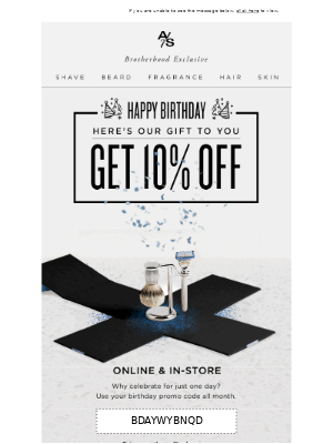 Birthday email example with gifs