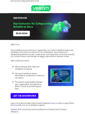 Veeam Software - Cyberattacks shouldn’t be your only concern when protecting Salesforce data