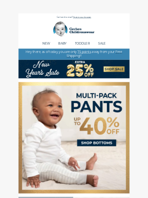 Gerber Childrenswear - Bodysuit & Pant Outfit Combos on Sale