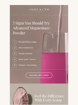 JS Health Vitamins - 5 signs you need magnesium