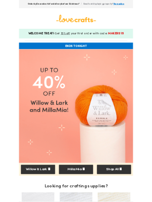 LoveCrafts Collective Ltd - Your last chance to save on top brands...