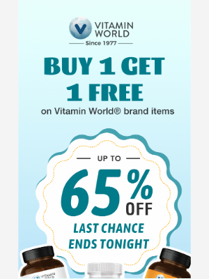 Vitamin World - 🎉 Last Day: Cyber Monday BOGO Free on Vitamins!!