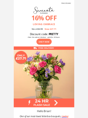 Serenata Flowers (United Kingdom) - ⚡24h Flash Sale - Loving Embrace🌸