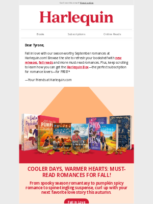 Harlequin - New releases worth FALL-ing for 🍂