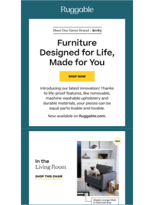 Ruggable - James, New Life-Proof Furniture Is Here!