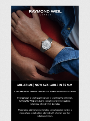 RAYMOND WEIL Genève - Millesime | Now available in 35mm.