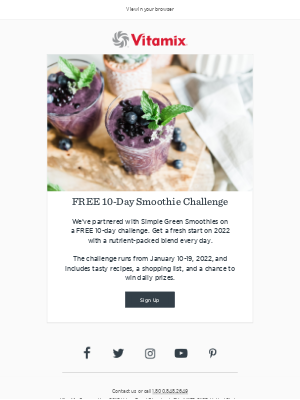 Vitamix - Start 2022 with a FREE 10-Day Smoothie Challenge!