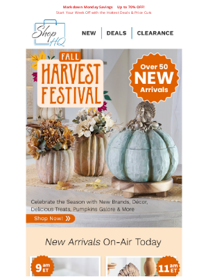 ShopHQ - Fall Harvest Festival 🍂 50+ New Arrivals!