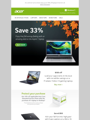 Acer - Find your fall fit with up to $500 off laptops