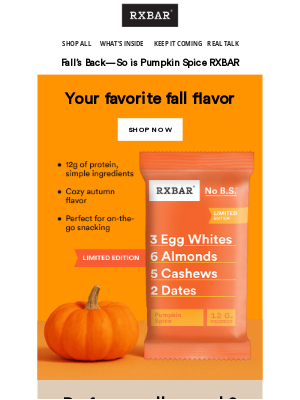 RXBAR - The Wait is Over: Pumpkin Spice is Here
