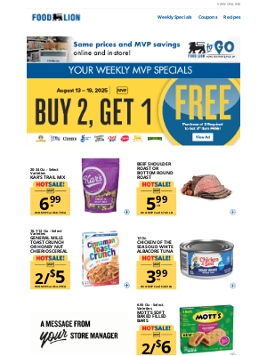Food Lion - Your MVP Weekly Specials have arrived!