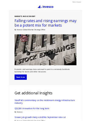 Invesco Ltd. - Invesco Insights: Falling rates and rising earnings may be a potent mix for markets