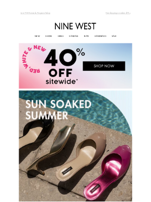 Nine West - 40% Off Sandals To Live In This Summer