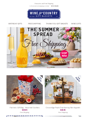 WineCountryGiftBaskets - New 4th of July & summer gift & party ideas