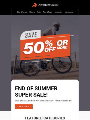 Performance Bicycle - End of Summer Super Sale!