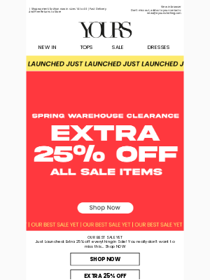 Yours Clothing - JUST LAUNCHED: Extra 25% off ALL SALE Styles