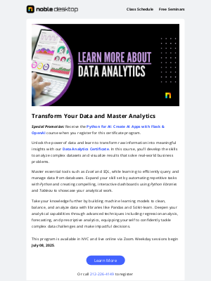 Noble Desktop - Build a Career in Data Analytics