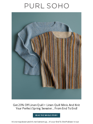 Purl Soho - Knit The End To End Pullover... Now Short-Sleeved + Striped!