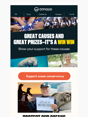 Omaze - Find a fantastic cause and win big!