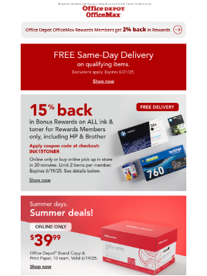 Office Depot & Office Max - 🌞 Summer Days. Summer DEALS 🌞 Just $39.99 for a 10-rm paper case.